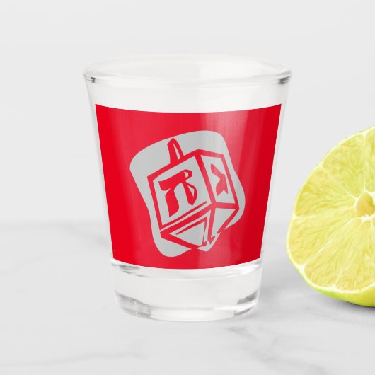 Silver Dreidel Shot Glas (Voorkant)