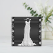 Silver Dress Birthday Party Invitation Kaart (Staand voorkant)