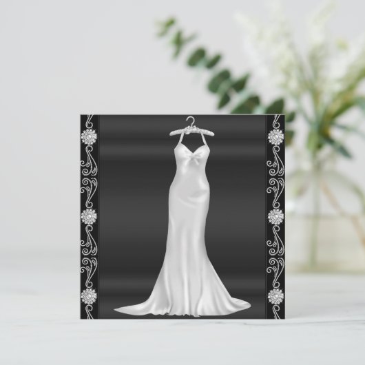 Silver Dress Birthday Party Invitation Kaart (Staand voorkant)