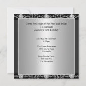 Silver Dress Birthday Party Invitation Kaart (Achterkant)