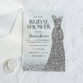 Silver Dress Elegance Vrijgezellenfeest Acryl Uitnodigingen