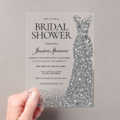 Silver Dress Elegance Vrijgezellenfeest Acryl Uitnodigingen (Insitu (Draagbaar))