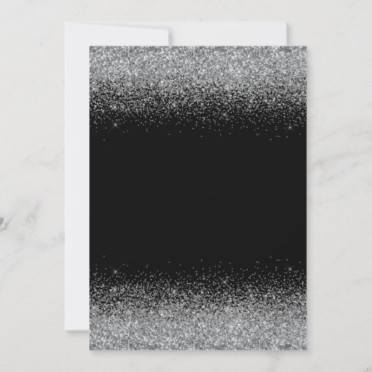 Silver Dress Faux Glitter Sweet 16 Birthday Bedankkaart (Achterkant)