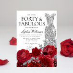 Silver Dress Gown Red Roses 40th Birthday Party Kaart<br><div class="desc">Silver Dress Gown Red Roses 40th Birthday Party - 40 and Fabulous Invitation Zie bijbehorend collectie in Niche en Nest Store Veel bedankt</div>