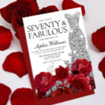 Silver Dress Gown Red Roses 70th Birthday Party Kaart<br><div class="desc">Silver Dress Gown Red Roses 50th Birthday Party - 50 and Fabulous Invitation Zie bijbehorend collectie in Niche en Nest Store Veel bedankt</div>