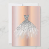 Silver Dress, Roos Gold 50th Birthday Party Kaart (Achterkant)