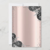 Silver Dress Rozen Diamonds Roos Gold Quinceañera Kaart (Achterkant)