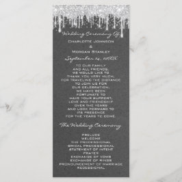 Silver Drids Event Wedding Program Formal Grey Programmakaart