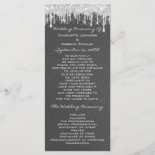 Silver Drids Event Wedding Program Formal Grey Programmakaart