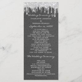 Silver Drids Event Wedding Program Formal Kraft Programmakaart