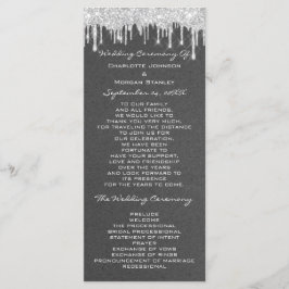 Silver Drids Event Wedding Program Formal Kraft Programmakaart