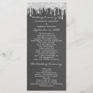 Silver Drids Event Wedding Program Formal Kraft Programmakaart