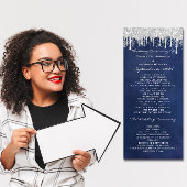 Silver Drids Event Wedding Program Formele Blue Programmakaart