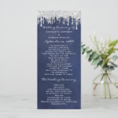 Silver Drids Event Wedding Program Formele Blue Programmakaart (Staand voorkant)