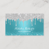 Silver Drift Blauwgroen Makeup Artist Hair Stylist Visitekaartje (Voorkant)