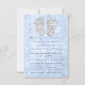 Silver Drift Blue Baby Boy Shower Feet Kaart (Voorkant)