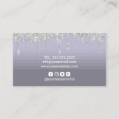 Silver Drift Elegant Dusty Paarse Beauty Boutique Visitekaartje (Achterkant)