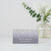 Silver Drift Elegant Dusty Paarse Beauty Boutique Visitekaartje (Staand voorkant)