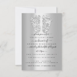 Silver Drift Grey Grey Baby Girl Shower Kaart