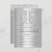 Silver Drift Grey Grey Baby Girl Shower Kaart (Voorkant / Achterkant)