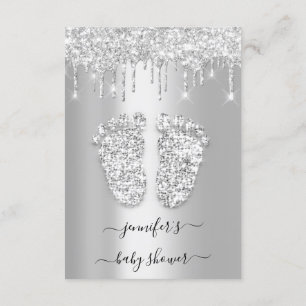 Silver Drift Grey Grey Baby Girl Shower Kaart