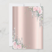 Silver Drift Roos Gold Floral Baby shower Kaart (Achterkant)