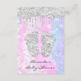 Silver Drift Roze Blue Baby Girl Shower Feet Kaart