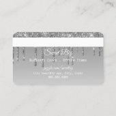 Silver Drip Glitter-look-creditcard Visitekaartje (Achterkant)