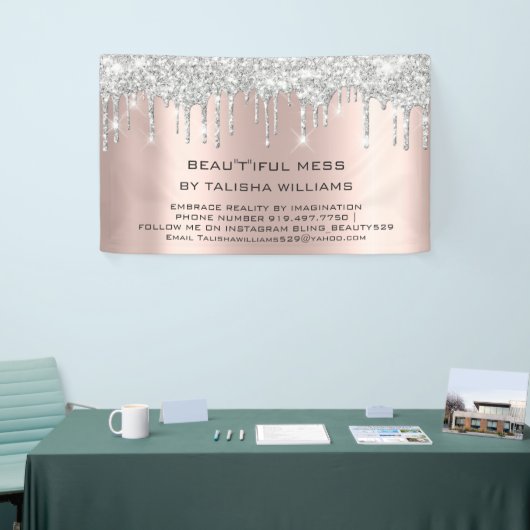 Silver Drip Roos Gold Blush Eyelash Beauful Mess Spandoek (Beurs)