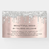 Silver Drip Roos Gold Blush Eyelash Beauful Mess Spandoek (Horizontaal)