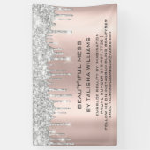 Silver Drip Roos Gold Blush Eyelash Beauful Mess Spandoek (Verticaal)