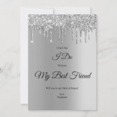 Silver Dripping Glitter Bridal Party Proposal Kaar Kaart (Voorkant)