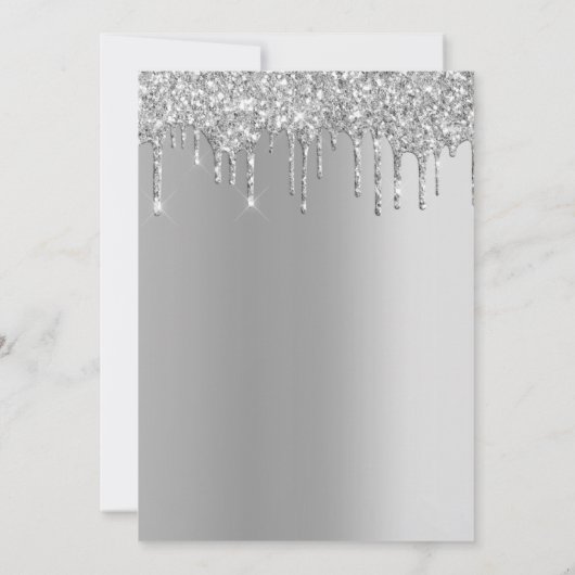Silver Dripping Glitter Bridal Party Proposal Kaar Kaart (Achterkant)