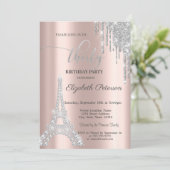 Silver Drips, Diamonds Eiffeltoren 30e verjaardag Kaart (Staand voorkant)