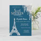 Silver Drips, Diamonds Eiffeltoren, gezoet 16 Kaart (Staand voorkant)