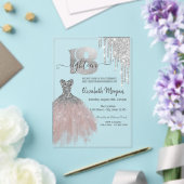 Silver Drips Glitter Chic Dress 18th Birthday Acryl Uitnodigingen (Insitu (Huwelijk))