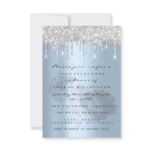 Silver Drips Rozen Roky Blue Bridal Sweet 16th