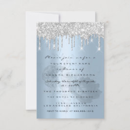 Silver Drips Rozen Roky Blue Bridal Sweet 16th Kaart