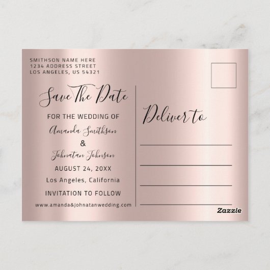 Silver DripsFunny Save the Date Couple Photo Briefkaart (Achterkant)