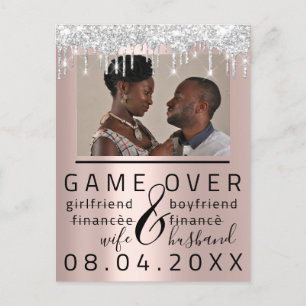 Silver DripsFunny Save the Date Couple Photo Briefkaart