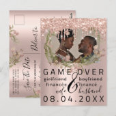 Silver DripsFunny Save the Date Florals Photo Briefkaart (Voorkant / Achterkant)