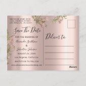 Silver DripsFunny Save the Date Florals Photo Briefkaart (Achterkant)