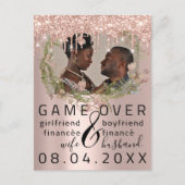 Silver DripsFunny Save the Date Florals Photo Briefkaart (Voorkant)