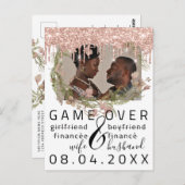 Silver DripsGrappig sparen de Datum Witte Foto Briefkaart (Voorkant / Achterkant)