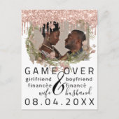 Silver DripsGrappig sparen de Datum Witte Foto Briefkaart (Voorkant)