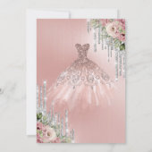 Silver Drivers, Dress Flowers roze Quinceanera Kaart (Achterkant)