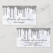 Silver Drivers Marble past Glitter aan Visitekaartje (Voorkant / Achterkant)