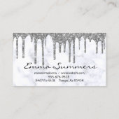 Silver Drivers Marble past Glitter aan Visitekaartje (Achterkant)