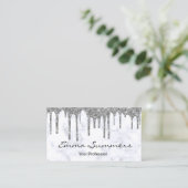 Silver Drivers Marble past Glitter aan Visitekaartje (Staand voorkant)