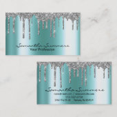 Silver Drivers Metal look Elegant Unieke Custom Visitekaartje (Voorkant / Achterkant)